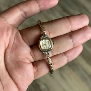 Vintage Kingston 17 Jewels Swiss 10k Gold Filled Diamond Watch Bulova